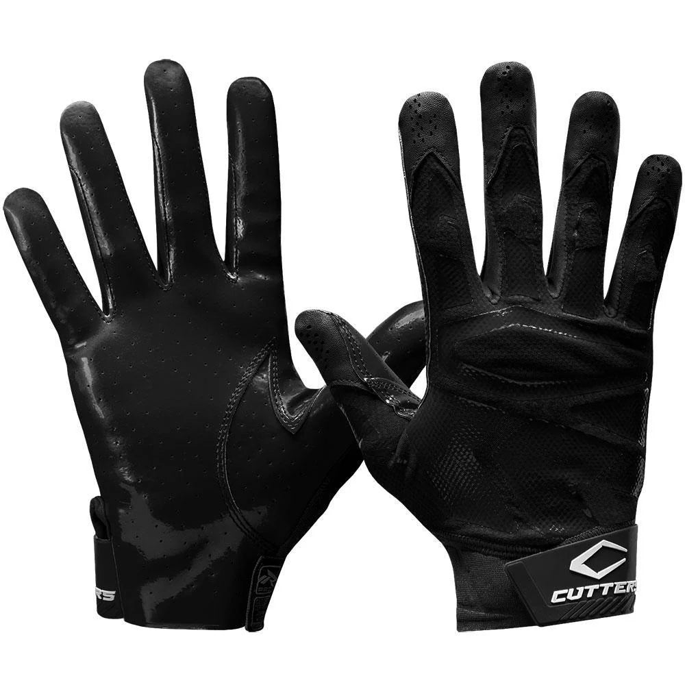 Cutters Rev Pro 4.0 Solid Adult Football Receiver Gloves X-Large Black-Cutters-Sports Replay - Sports Excellence