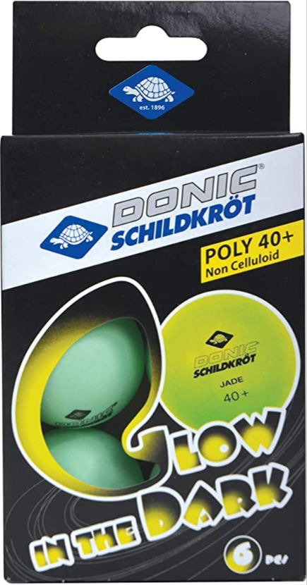 Donic Schildkrot Glow In The Dark Table Tennis/Ping Pong Balls 6 Pk Poly 40+-Donic Schildkrot-Sports Replay - Sports Excellence