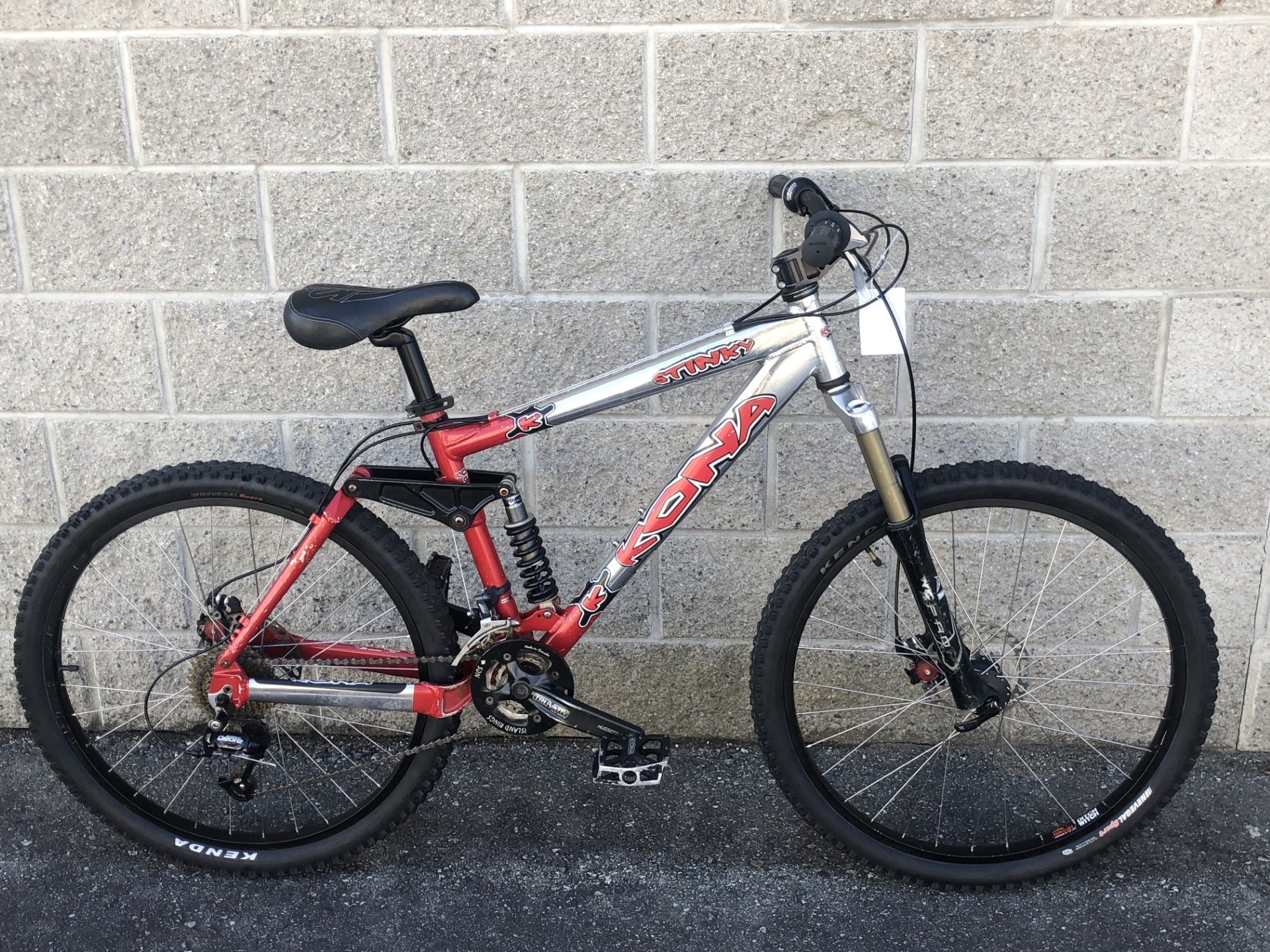 KONA STINKY MTN BIKE SZ M SILVER/RED DUAL SUSP-Sports Replay - Sports Excellence-Sports Replay - Sports Excellence