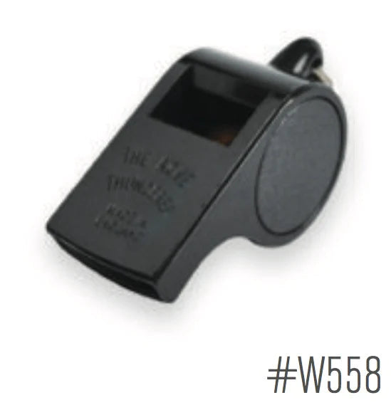 Thunderer Plastic Coaches Whistle W/Finger Grip Large W558 Black-Thunderer-Sports Replay - Sports Excellence