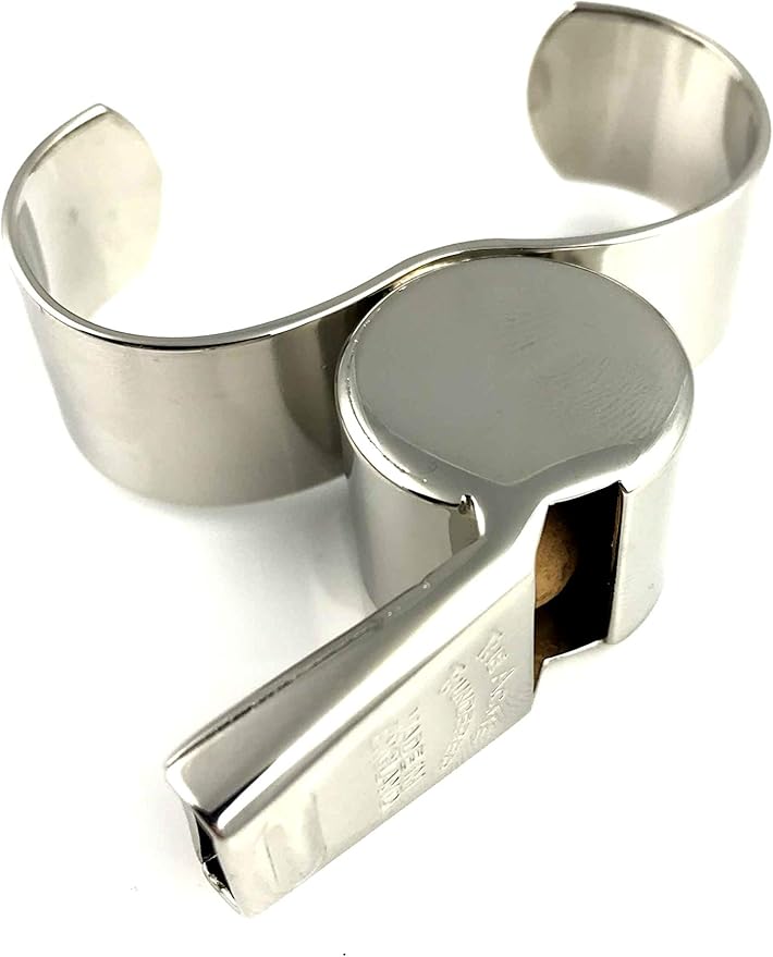 Acme Thunderer Nicklel Plated Brass Waterproof Whistle W/ Finger Grip Large-Acme-Sports Replay - Sports Excellence