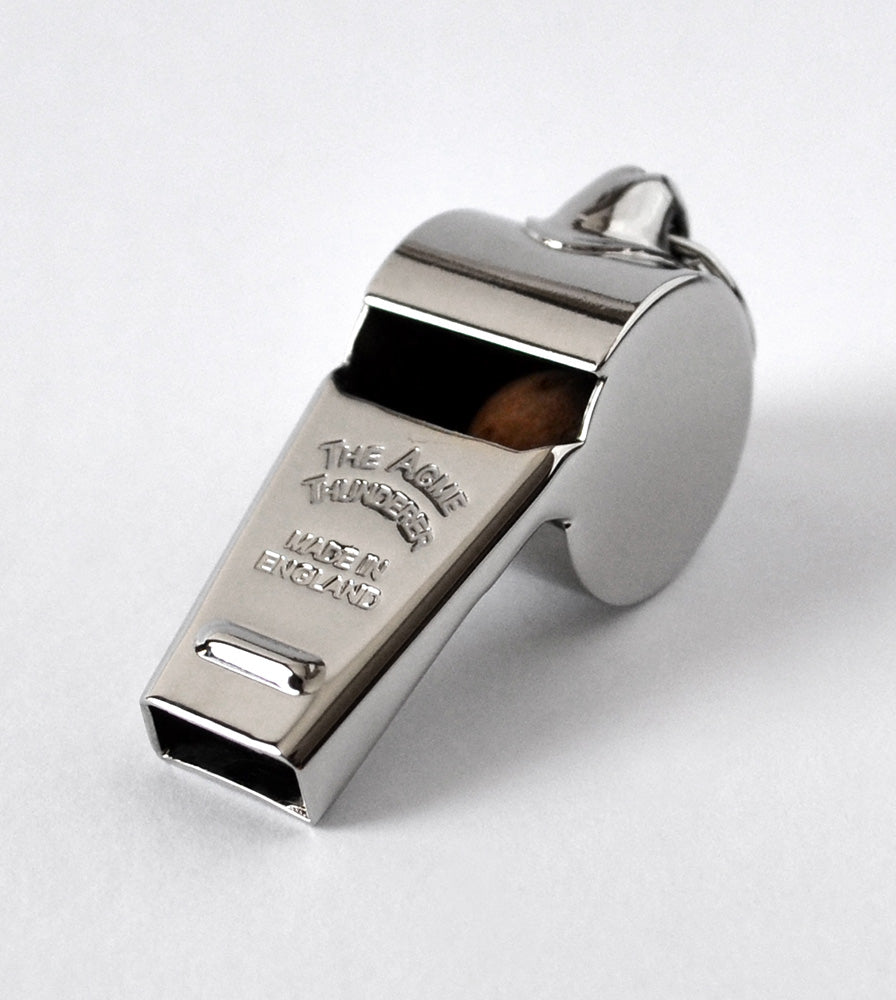 Acme Thunderer Whistle W/ Tapered Mouth & Hook Chromed Metal W58.5 Large-Acme-Sports Replay - Sports Excellence