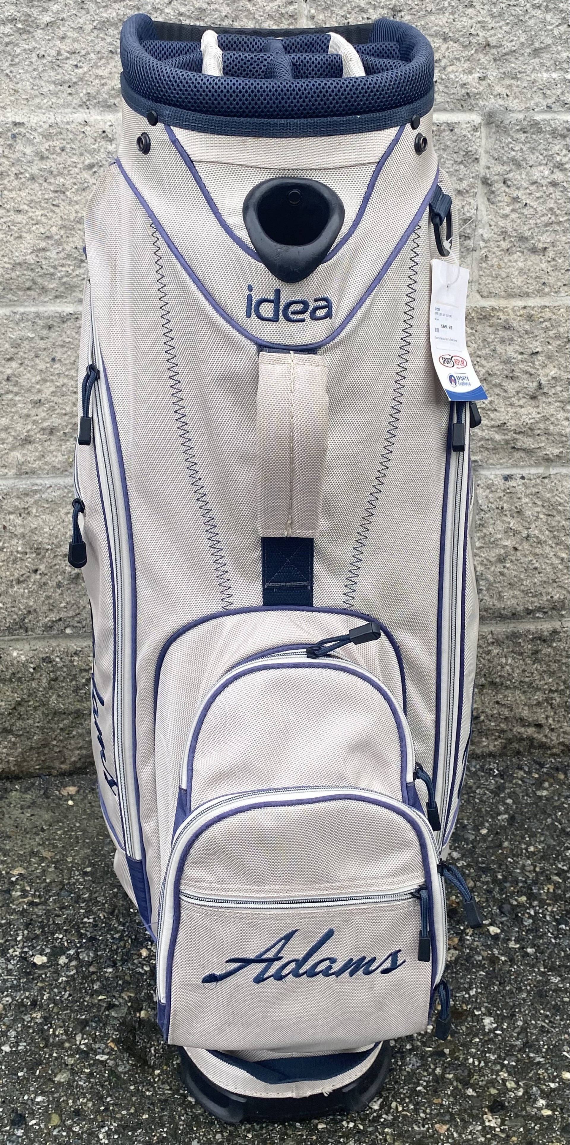 Adams Idea Cart Golf Bag Tan/Nvy-Sports Replay - Sports Excellence-Sports Replay - Sports Excellence