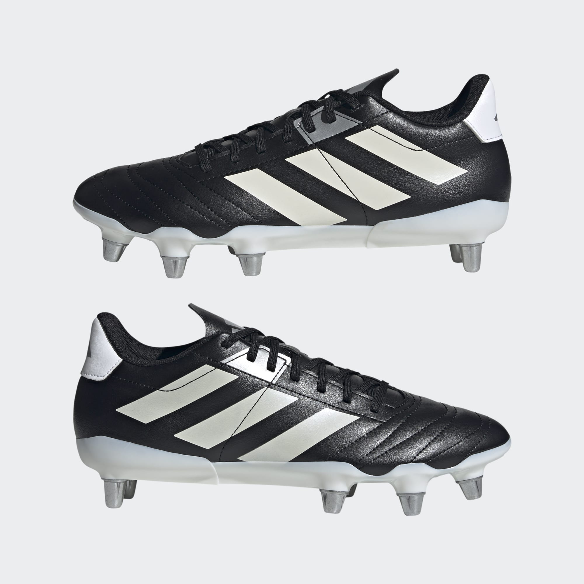 Adidas Kakari Soft Ground Rugby Cleats CBLK ZEROMT SILVMT 7.5