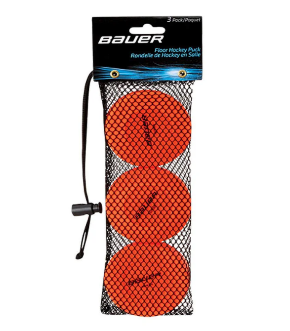 Bauer Floor Hockey Puck - 3 Pack Orange-Bauer-Sports Replay - Sports Excellence