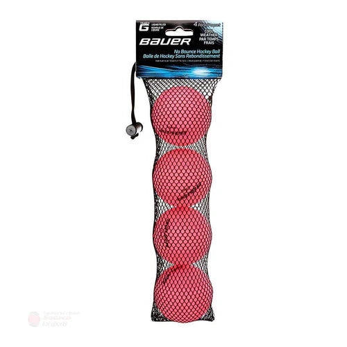 Bauer Hydrog No Bounce Hockey Balls - 4 Pack Cool Pink-Bauer-Sports Replay - Sports Excellence