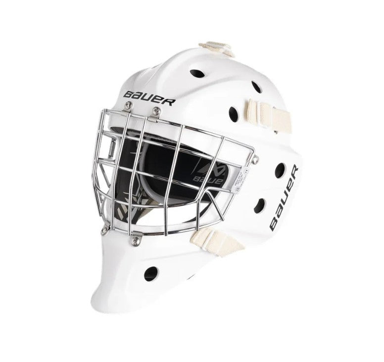 Bauer S24 930 Junior Hockey Goalie Mask Os White-Bauer-Sports Replay - Sports Excellence