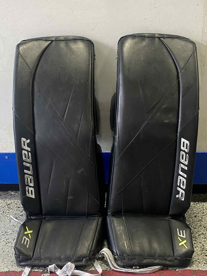 Bauer Vapor 3X Hockey Goalie Pads Int Medium Blk-Sports Replay - Sports Excellence-Sports Replay - Sports Excellence
