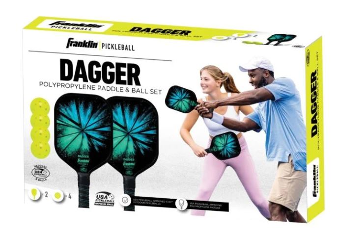 Franklin Dagger Poly Pro Core 2 Player Pickleball Set 2 Paddles & 4 Balls-Franklin-Sports Replay - Sports Excellence