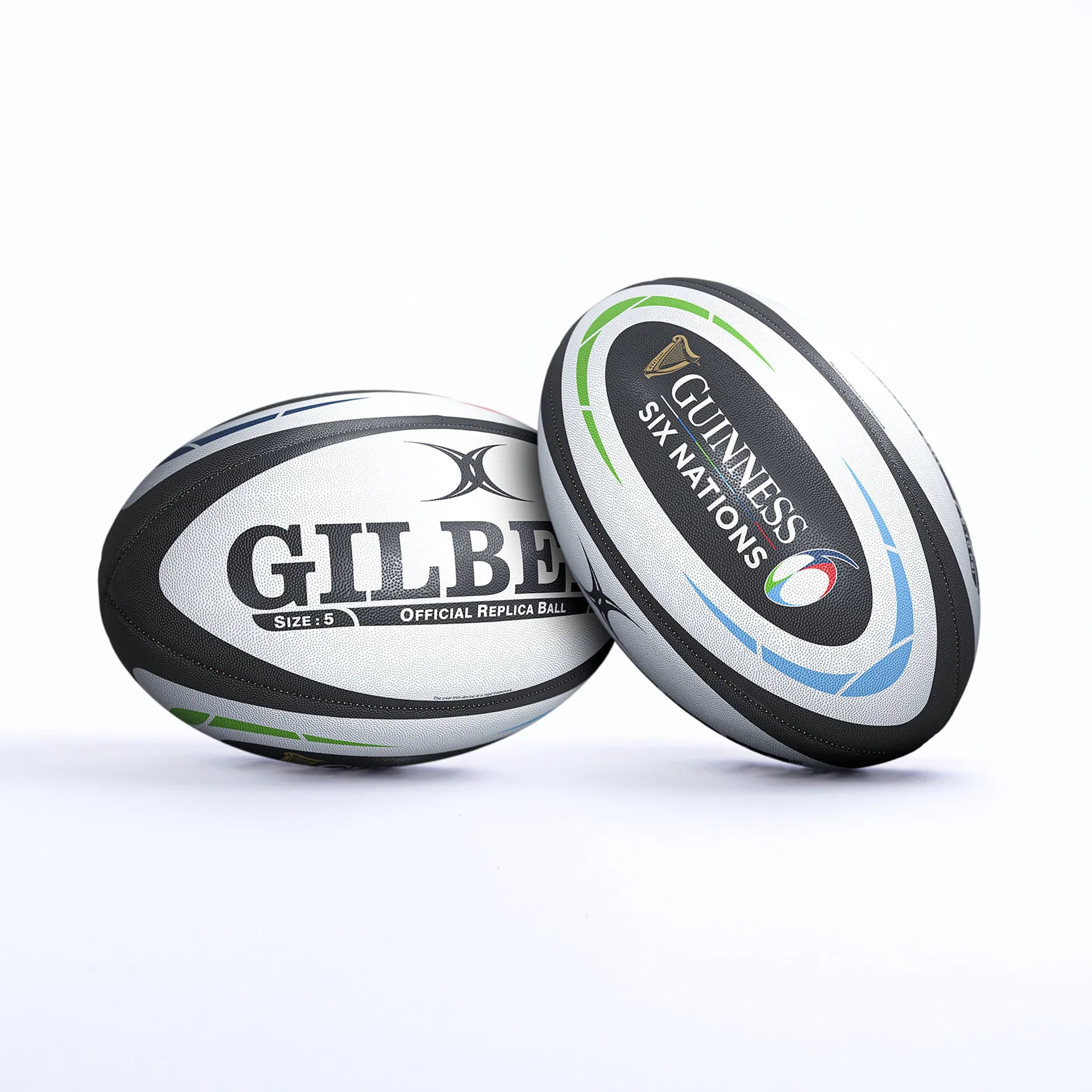 Gilbert Replica 6 Nations Guinness Rugby Ball Size 5-Gilbert-Sports Replay - Sports Excellence