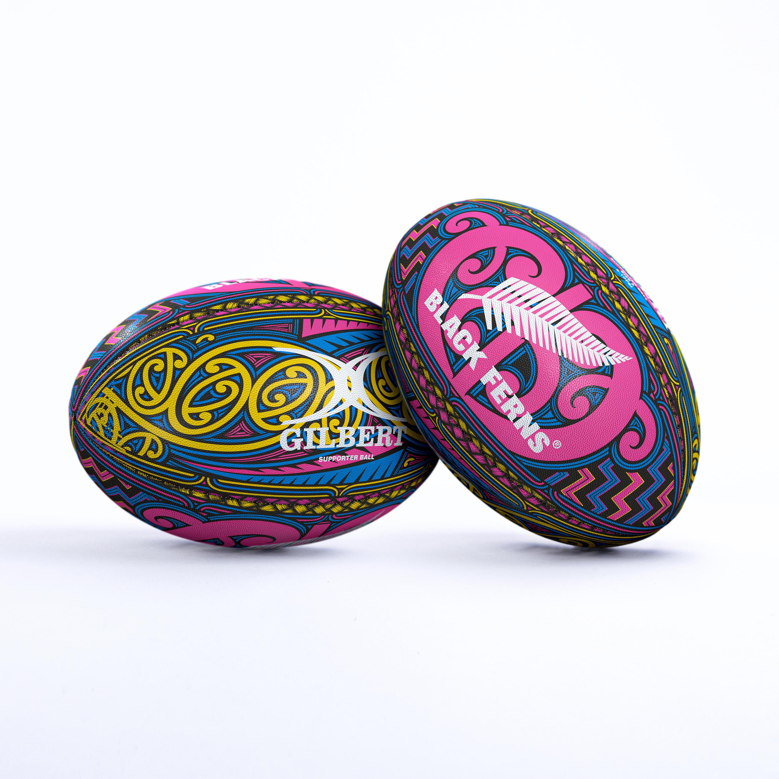 Gilbert Supporter Maori Black Ferns Rugby Ball Size 5 Multi Colour-Gilbert-Sports Replay - Sports Excellence
