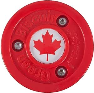 Green Biscuit Canada Flag Training Hockey Puck-Green Biscuit-Sports Replay - Sports Excellence