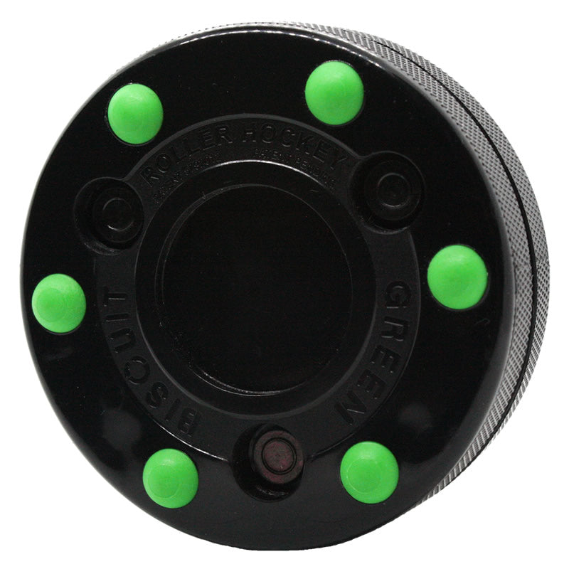 Green Biscuit Roller Hockey Training Puck Black/Green-Green Biscuit-Sports Replay - Sports Excellence