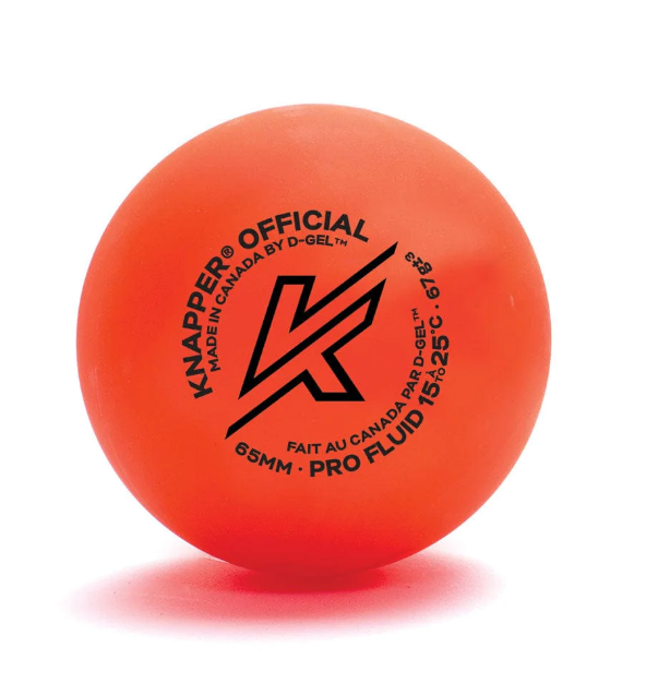 Knapper Ak Pro Fluid Official Orange Ball Hockey Ball Warm 15-25 Degree Celsius 67G-Knapper-Sports Replay - Sports Excellence