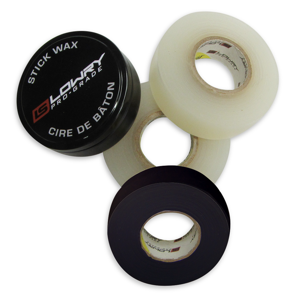 Lowry Tape Wax Prepak W/ 1 Wax, 1 Roll Blk, 2 Roll Clear Tape Blk 24Mmx18M Clear 24Mmx25M Twpp-01-Lowry-Sports Replay - Sports Excellence