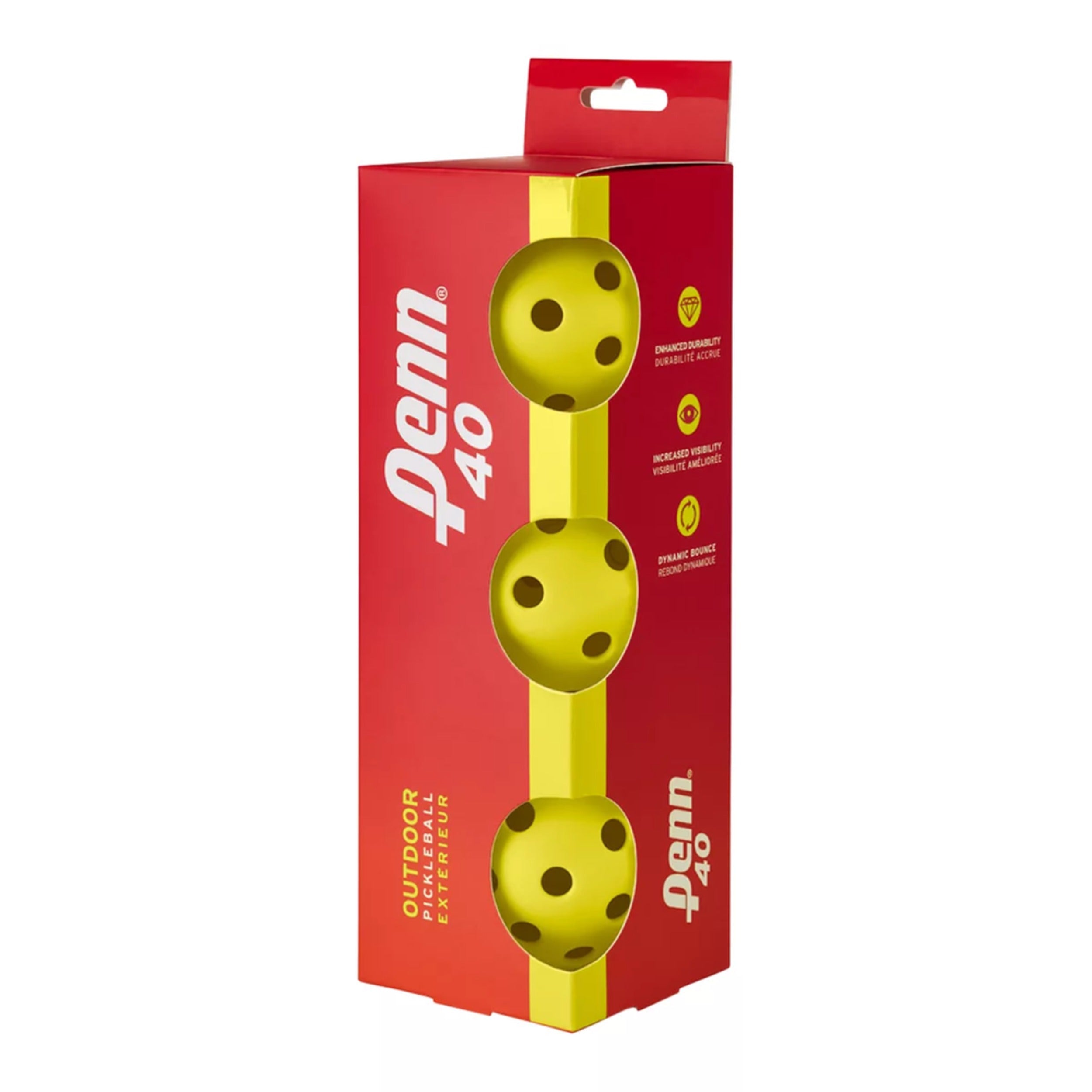 Penn 40 Outdoor Pickleball Balls 3 Pack Yellow-Penn-Sports Replay - Sports Excellence