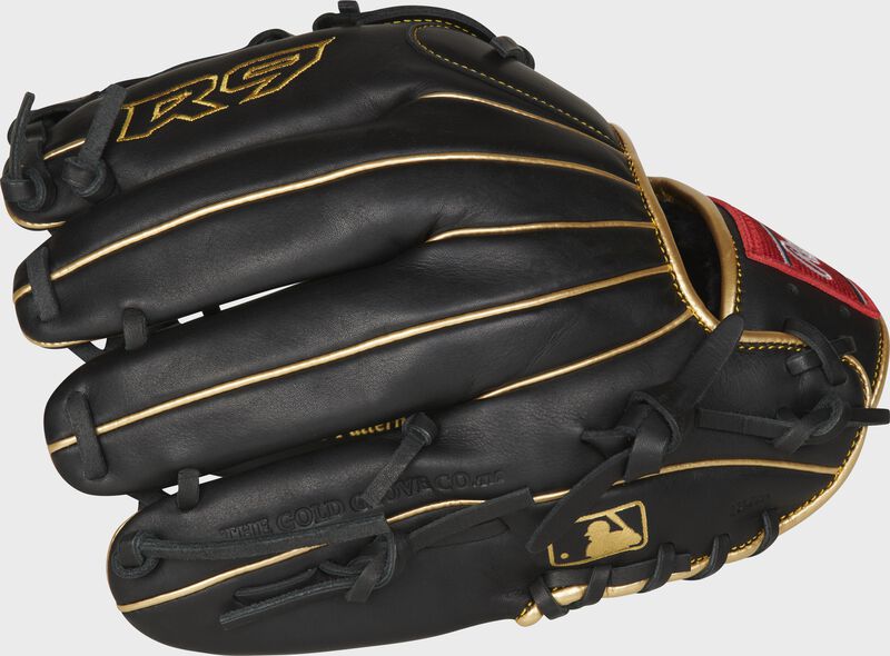 Rawlings R9 Series 12" Baseball Glove 12 Inch Rht 2Pcs/Cv Black-Rawlings-Sports Replay - Sports Excellence