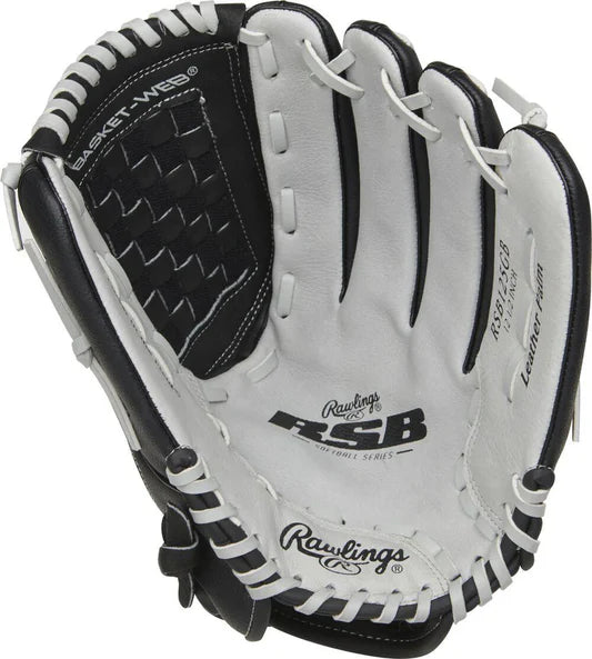 Rawlings Rsb Series 12.5" Softball Glove Rht Basket Web Gry/Blk-Rawlings-Sports Replay - Sports Excellence