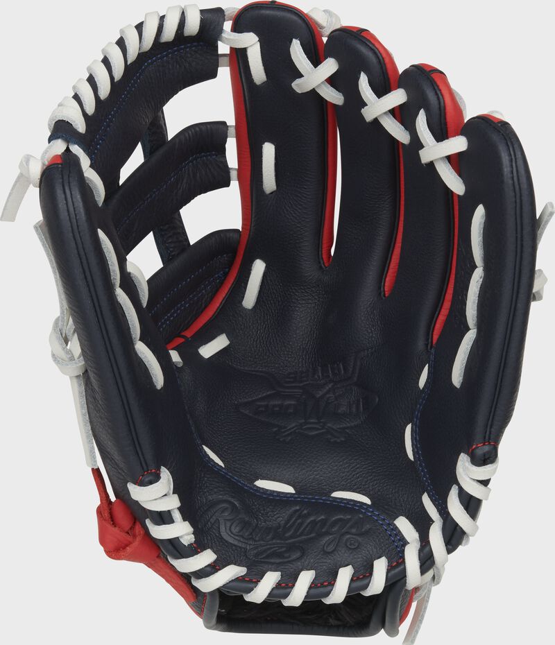 Rawlings Select Pro Lite Ronald Acuna Jr. 11.5" Youth Baseball Glove Reg 11.50 Inch H/Cv Navy/Scarlet-Rawlings-Sports Replay - Sports Excellence