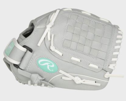 Rawlings Sure Catch Youth Softball Glove - Gray/Mint-Rawlings-Sports Replay - Sports Excellence