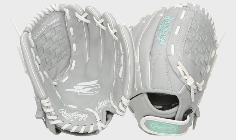 Rawlings Sure Catch Youth Softball Glove - Gray/Mint-Rawlings-Sports Replay - Sports Excellence