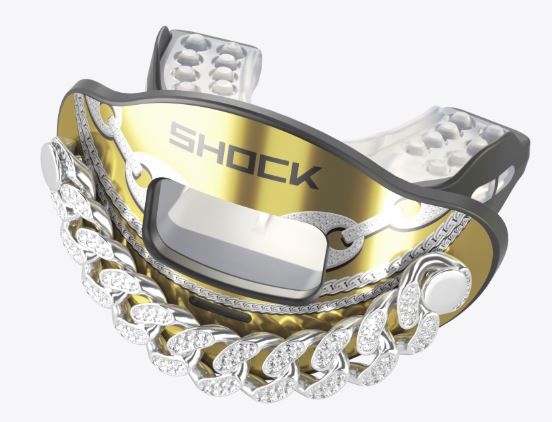 Shock Doctor Max Air Flow 3D Ice Chain Mouthguard Gold Adult-Shock Doctor-Sports Replay - Sports Excellence
