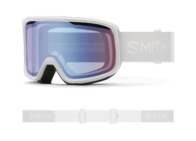 Smith Frontier White Goggles W/ Blue Sensor Mirror Lens-Smith-Sports Replay - Sports Excellence