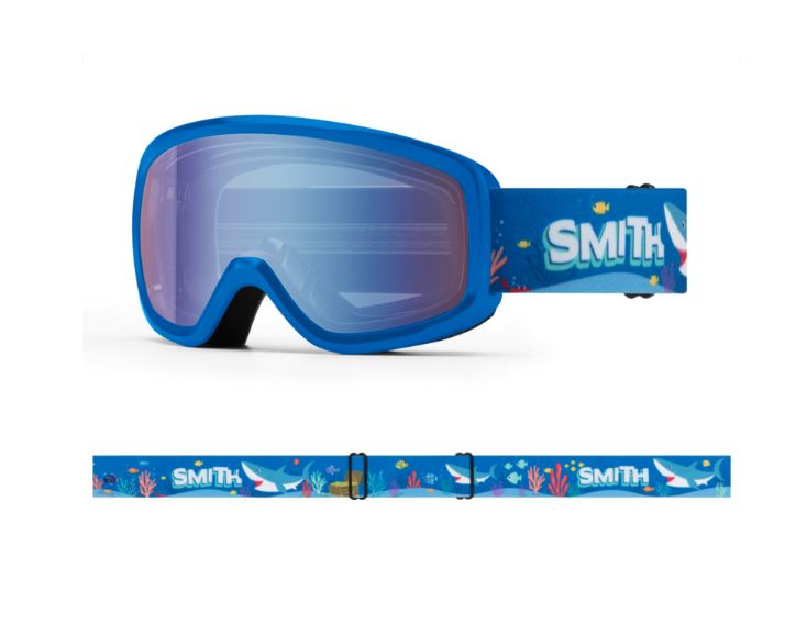 Smith Snowday Cobalt Shark Bait Junior Goggles W/ Blue Sensor Mirror Lens-Smith-Sports Replay - Sports Excellence