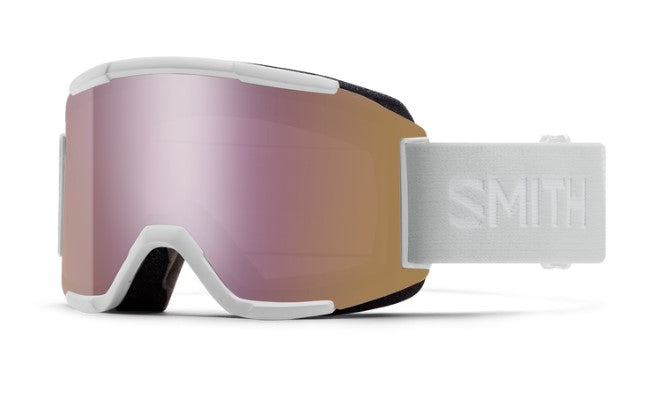 Smith Squad S White Vapor Goggles W/ Chromapop Everyday Rose Gold Mirror Lens + Extra Clear Lens-Smith-Sports Replay - Sports Excellence