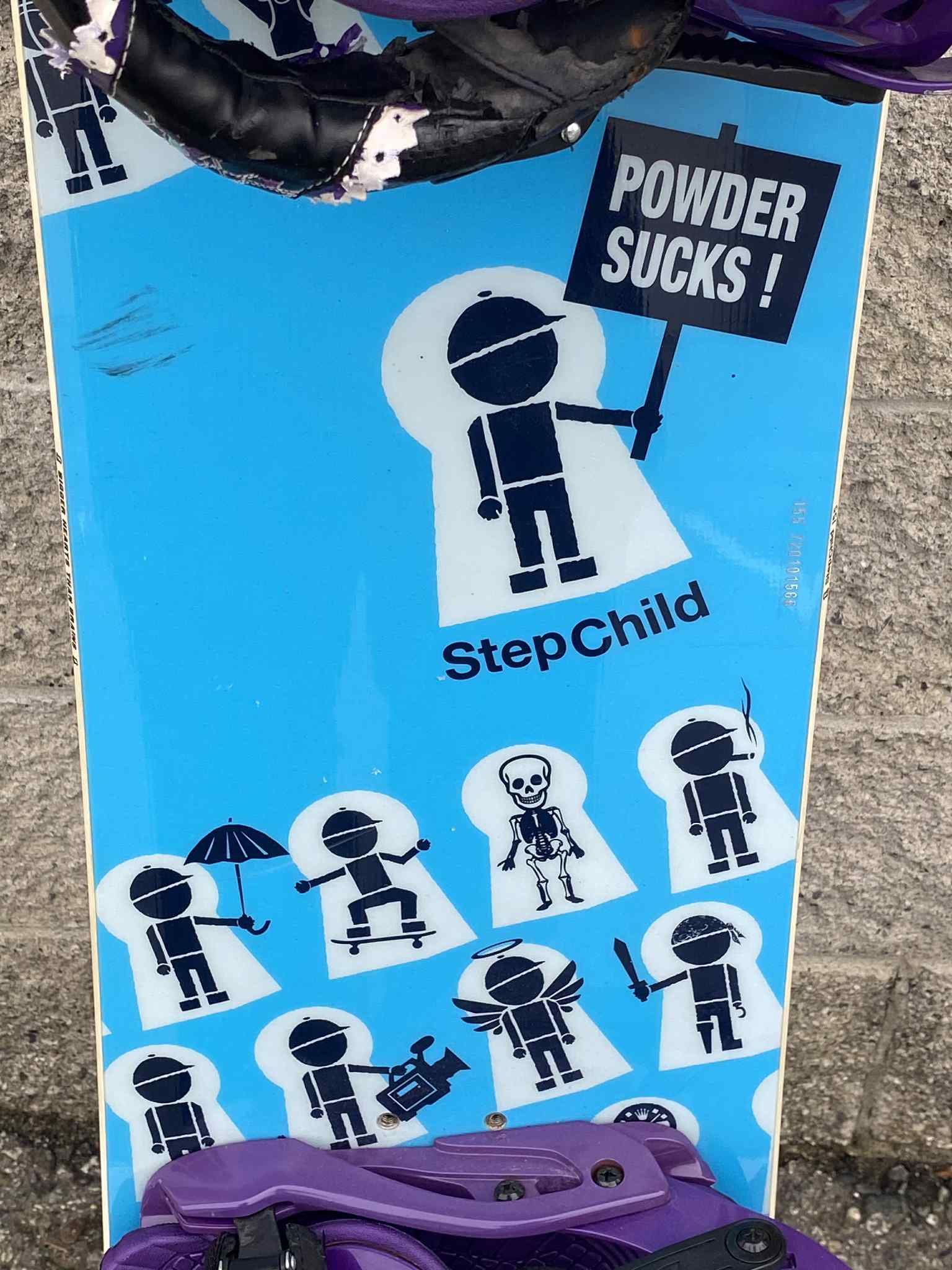 Stepchild Powder Sucks Snowboard C/W Bindings Size 155 Blu Blk-Sports Replay - Sports Excellence-Sports Replay - Sports Excellence