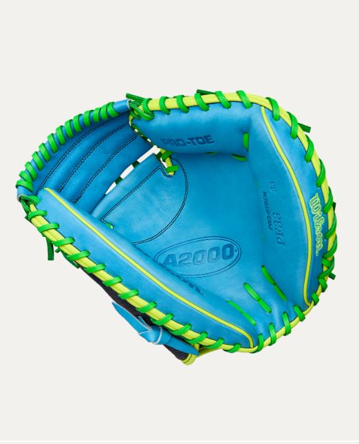 Wilson A2000 Pf33Ss 33" Catchers Mitt Half Moon Web Nvy/Skyblue/Yell-Wilson-Sports Replay - Sports Excellence