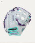 Wilson Siren 32" Dual Post Web Fastpitch Catchers Mitt Rht Wht/Pur/Seafoam-Wilson-Sports Replay - Sports Excellence