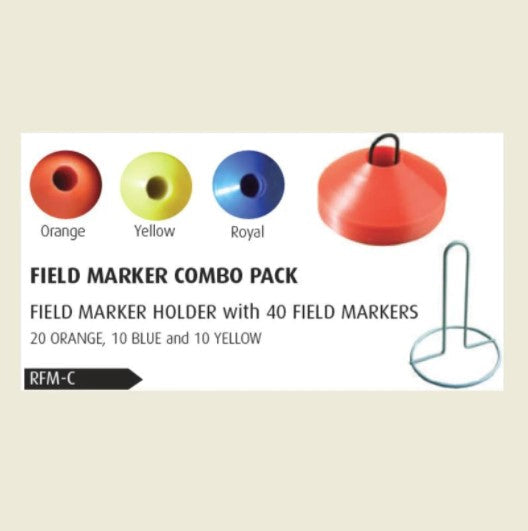 Field Marker Combo Pack - Holder With 40 Multi Colour 40 Pack Multi-Sports Replay - Sports Excellence-Sports Replay - Sports Excellence