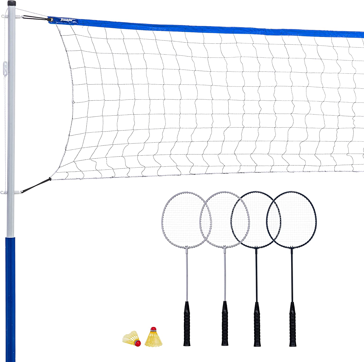Buy Keystone Badminton Set, Double Shaft Badminton Racket Set of 2 Pieces  with Nylon Shuttlecocks & Ball Bearing Skipping Rope (with 4 Piece  Shuttlecock) Online at Low Prices in India 