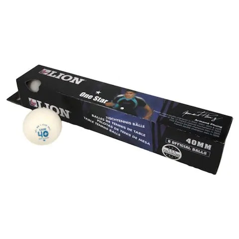 Lion 40+ 1 Star Table Tennis Balls 6 Pack White-Sports Replay - Sports Excellence-Sports Replay - Sports Excellence