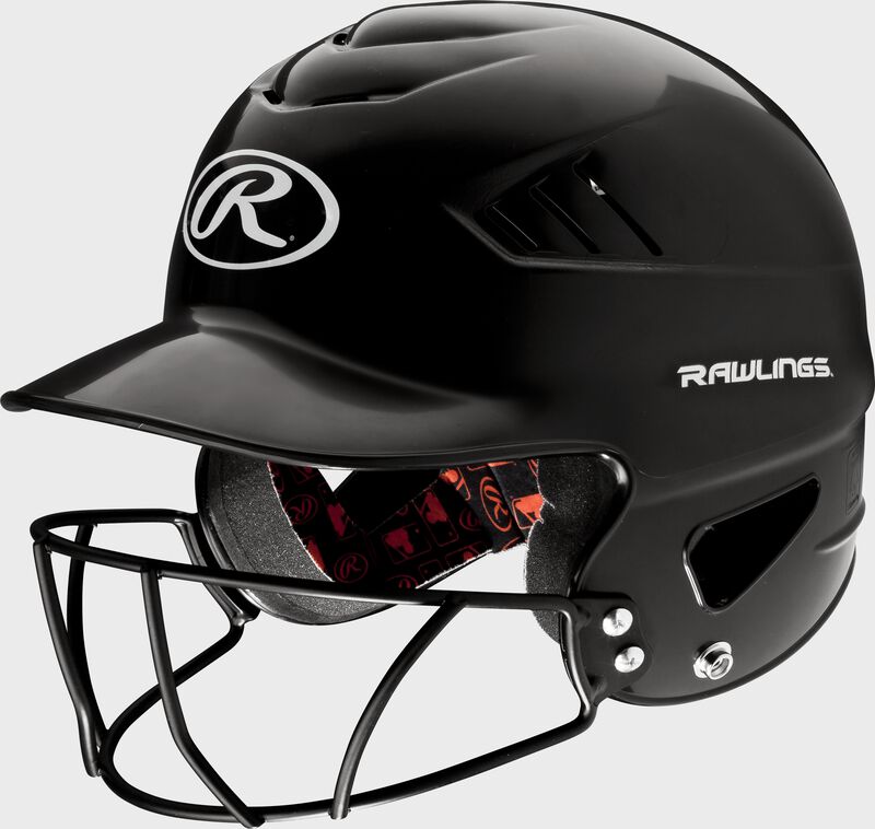 Rawlings Coolflow Batting Helmet With Face Guard Black Osfm-Rawlings-Sports Replay - Sports Excellence