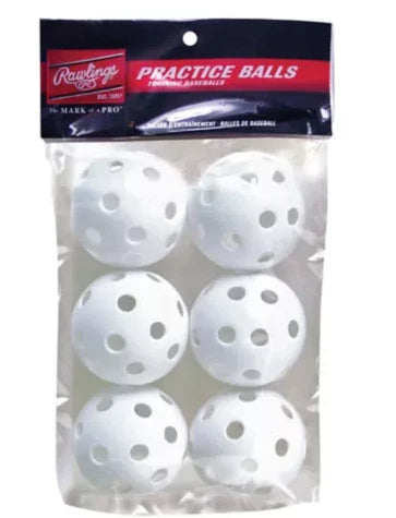 Rawlings Plastic 9" Training Baseball Balls - Wiffle Balls 6 Pack-Rawlings-Sports Replay - Sports Excellence